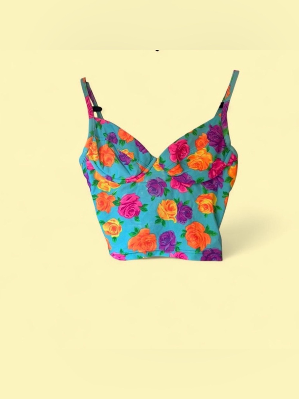 Vintage 90’s Victoria's Secret vibrant floral swim top